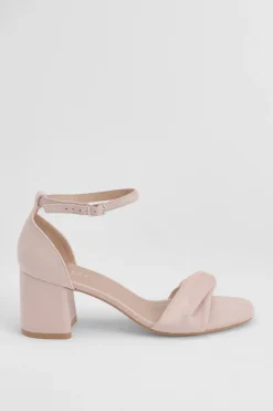 Sandales Sophia À Talon Bloc Moyen Avec Détail Torsadé En Synthétique Coupe Large
