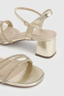 boohoo Sandales À Talon Bloc Large Ornées De Strass< Chaussures Festives|Chaussures À Talons