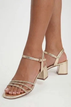 boohoo Sandales À Talon Bloc Large Ornées De Strass< Chaussures Festives|Chaussures À Talons