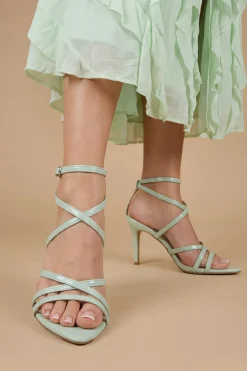 Sandales À Talons Aiguilles Hauts Helena En Synthétiquecuir Verni À Brides