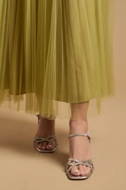 Sandales à Talons Aiguilles Hauts Sana en Synthétiquecuir Métallisé avec Ornements Style Cage