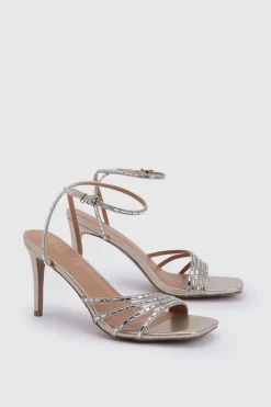 Wallis Sandales À Talons Aiguilles Hauts Sophie En Textile Métallisé Ornées< Chaussures À Talons|Sandales