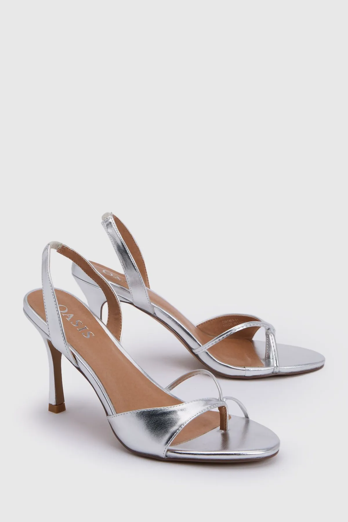 Oasis Sandales À Talons Aiguilles Katie En Synthétique Métallisé Avec Bride Entre-orteils Et Bride Arrière< Chaussures À Talons|Sandales