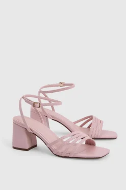 Sandales À Talons Bloc Avec Brides Asymétriques