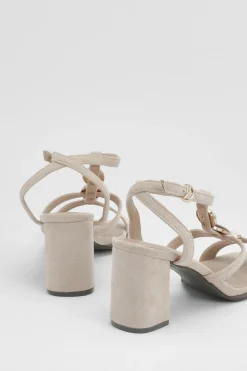 Sandales À Talons Bloc Bas Avec Détails De Perles Et Brides