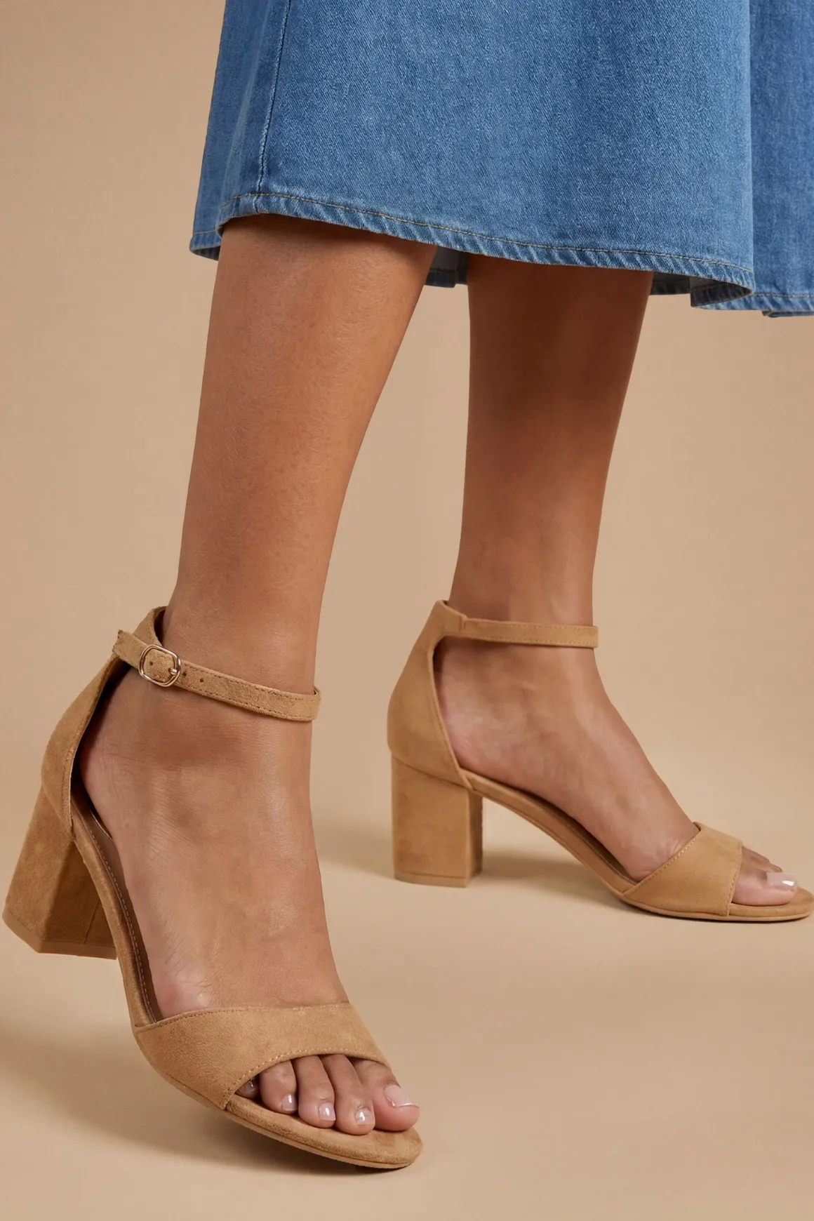 Sandales À Talons Bloc Catty En Synthétique À Deux Brides