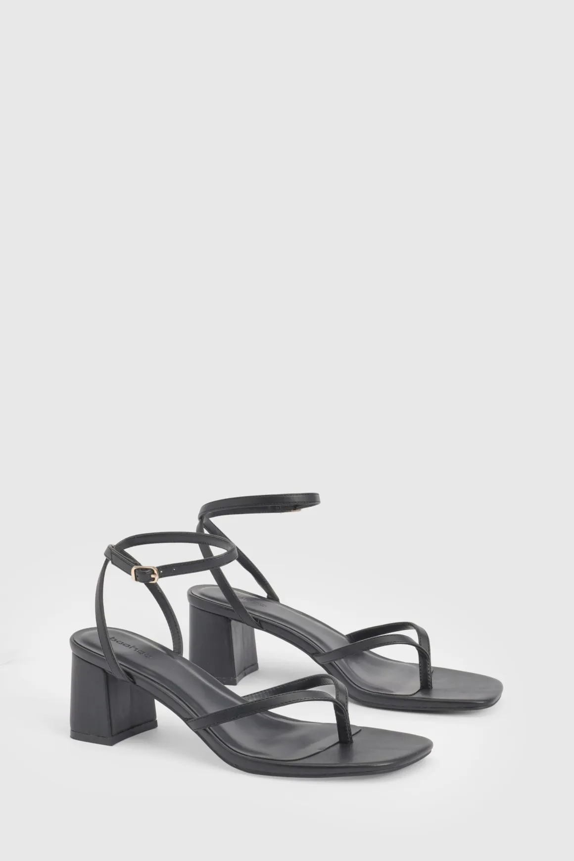 Sandales À Talons Carrés Bi-matière