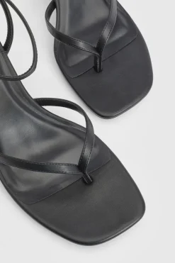 Sandales À Talons Carrés Bi-matière