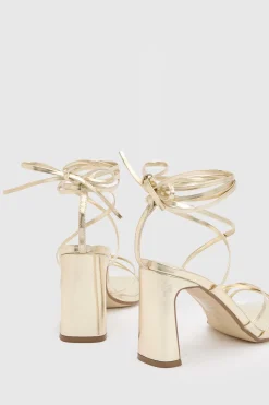 boohoo Sandales À Talons Carrés Hauts Métalliques Avec Lanières Entrecroisées< Chaussures Festives|Chaussures À Talons