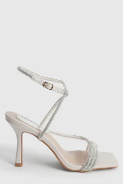 Sandales À Talons Maggie En Synthétiquecuir À Bride Asymétrique Ornée