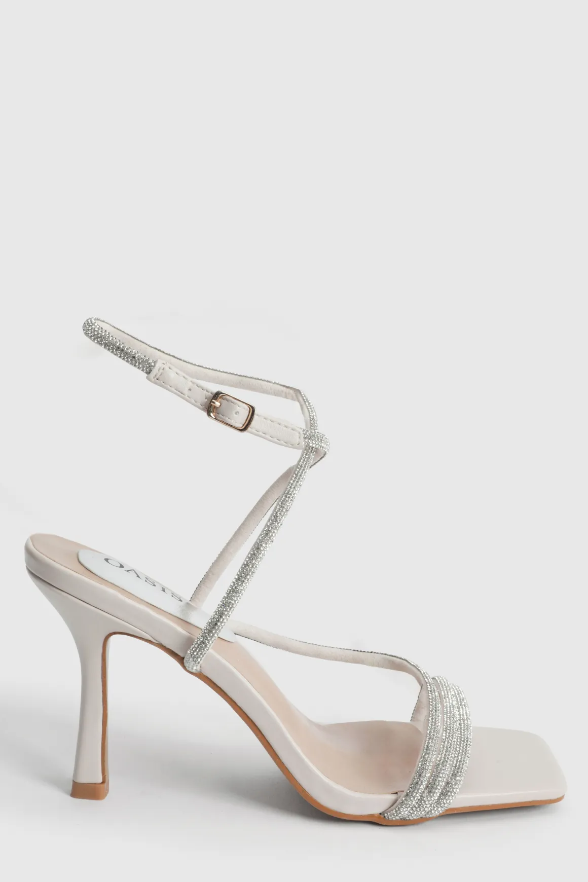 Sandales À Talons Maggie En Synthétiquecuir À Bride Asymétrique Ornée