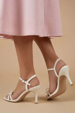 Sandales À Talons Moyens Scarlett En Synthétiquecuir À Double Bride Avec Nœud Décoratif