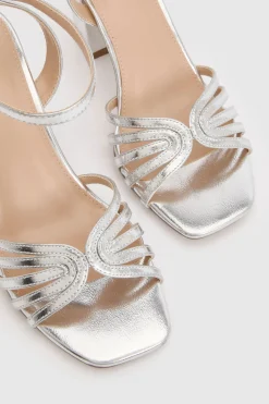 Coast Sandales Trudie en Synthétique à Talon Bloc Haut avec Motif Treillis< Chaussures À Talons|Sandales