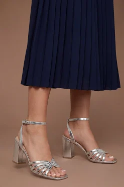 Coast Sandales Trudie en Synthétique à Talon Bloc Haut avec Motif Treillis< Chaussures À Talons|Sandales