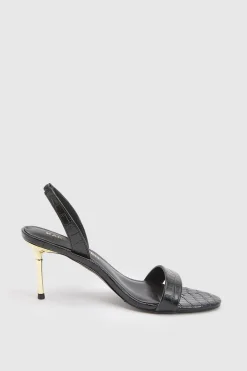 KarenMillen Sandale À Talon Avec Brides En Cuir Imprimé Croco< Chaussures À Talons