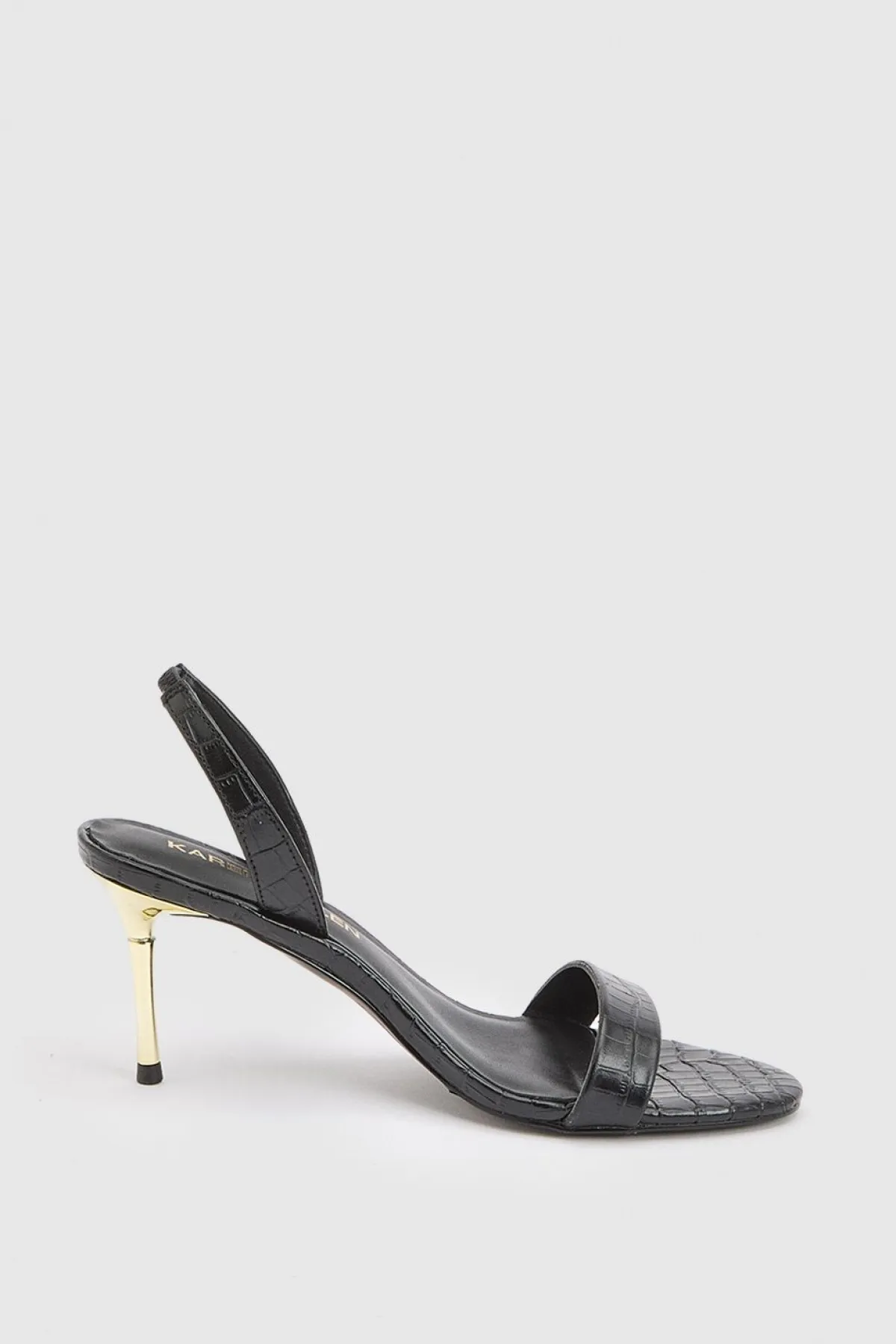 KarenMillen Sandale À Talon Avec Brides En Cuir Imprimé Croco< Chaussures À Talons