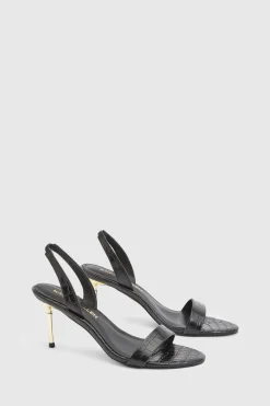 KarenMillen Sandale À Talon Avec Brides En Cuir Imprimé Croco< Chaussures À Talons