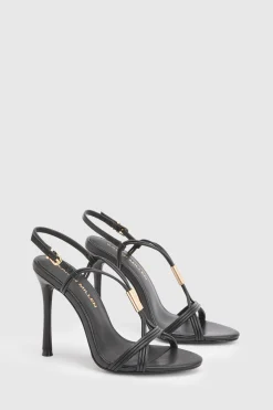 Sandale À Talons En Cuir À Brides