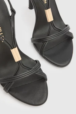 Sandale À Talons En Cuir À Brides