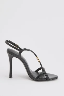 Sandale À Talons En Cuir À Brides