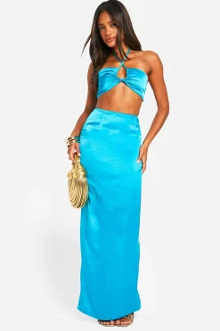 boohoo Satin Halterneck Bralet<Femme Satin Et Dentelle|Tops