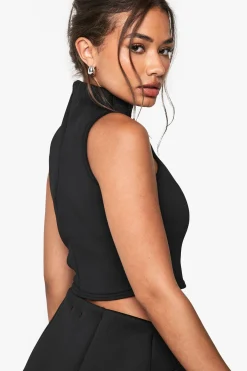 Scuba High Neck Sleeveless Top