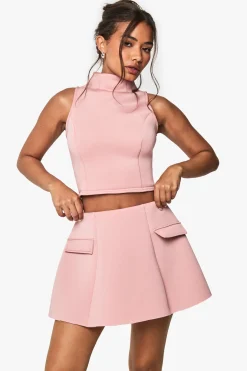 Scuba Pocket Detail A Line Skirt