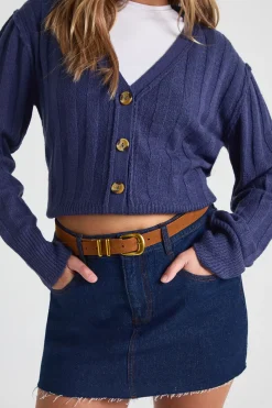 Seam Detail Soft Rib Knit Boyfriend Cardigan