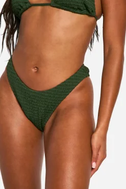 Seersucker Culotte Bikini à Jambe Haute