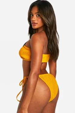 boohoo Seersucker Tie Side Bikini Brief<Femme Maillots De Bain|Tenues De Plage