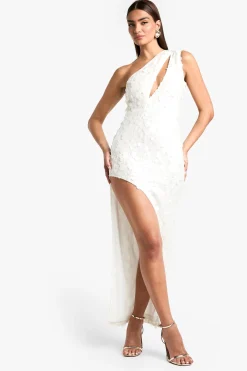 boohoo Sequin découpé, jupe longue à fente latérale<Femme Robes Bal De Promo|Robes