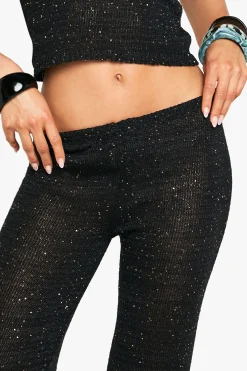 boohoo Sequin Knit Sheer Wide Leg Knitted Trouser<Femme Pantalons|Pulls Et Gilets