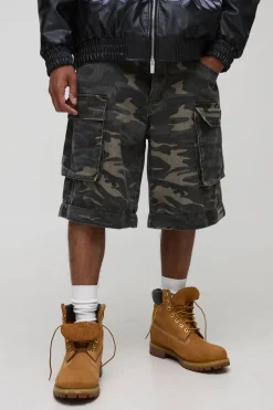Sfera Camo Print Zip Off Baggy Cargo Trousers