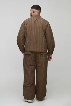 Shacket cargo oversize en ripstop à carreaux
