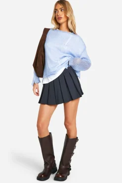 Sheer Distressed Oversized Lightweight Jumper — Pull transparent délavé, surdimensionné et léger
