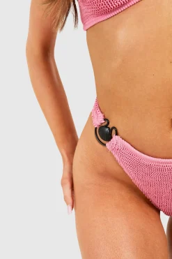 Shell Crinkle Culotte Bikini à Jambe Haute