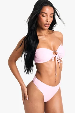Shell Pearl Trim Bandeau Top