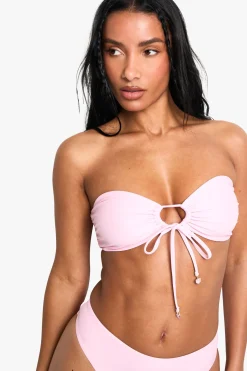 Shell Pearl Trim Bandeau Top