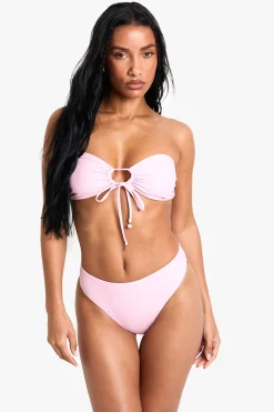 Shell Pearl Trim Bandeau Top