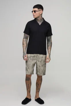 boohooMAN Short Ample Délavé À Effet Texturé Pour Homme Grand<Homme Shorts|Tout Afficher