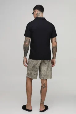 boohooMAN Short Ample Délavé À Effet Texturé Pour Homme Grand<Homme Shorts|Tout Afficher