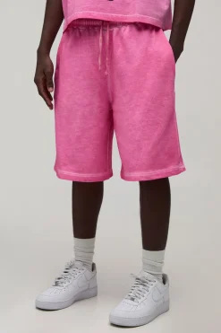 Short Ample Délavé À Imprimé Vif