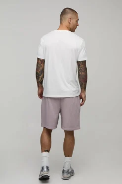 boohooMAN Short Ample En Molleton Brodé Lourd Effet Délavé<Homme Shorts