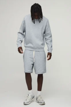 Short Ample À Entrejambe Bas Avec Coutures Apparentes Et Molleton Bouclette