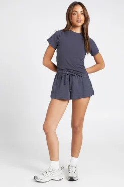 Short Ample À Jambe Large En Tissu Slub Transparent