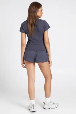 Short Ample À Jambe Large En Tissu Slub Transparent