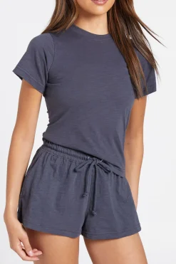 Short Ample À Jambe Large En Tissu Slub Transparent