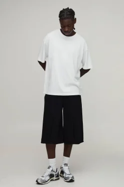 boohooMAN Short Ample Plissé À Jambes Ballon<Homme Jorts|Denim