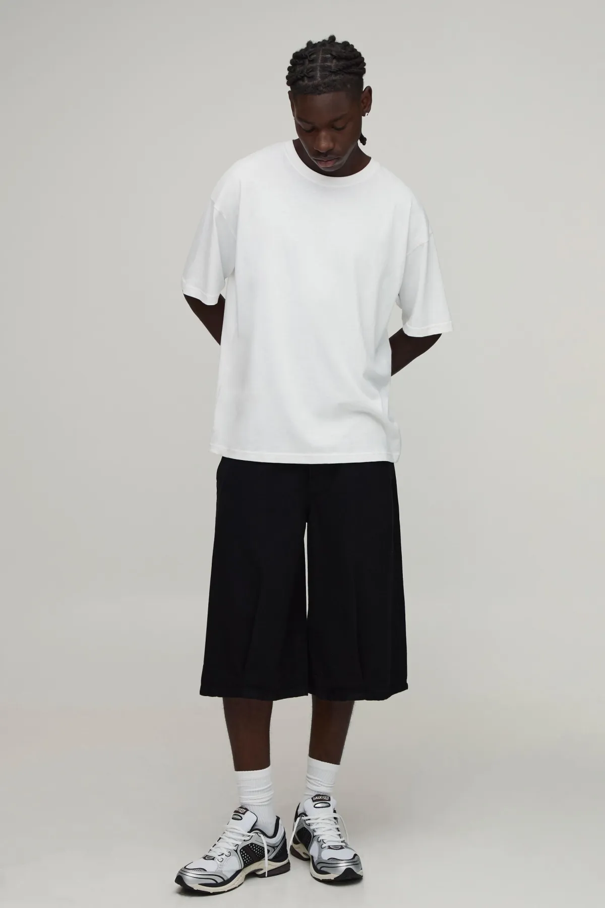 boohooMAN Short Ample Plissé À Jambes Ballon<Homme Jorts|Denim