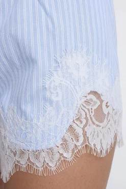 Short Ample Rayé Avec Bordure En Dentelle Tall
